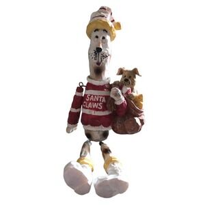 Santa Claws Cat Dog Christmas Figurine Set Shelf Sitter